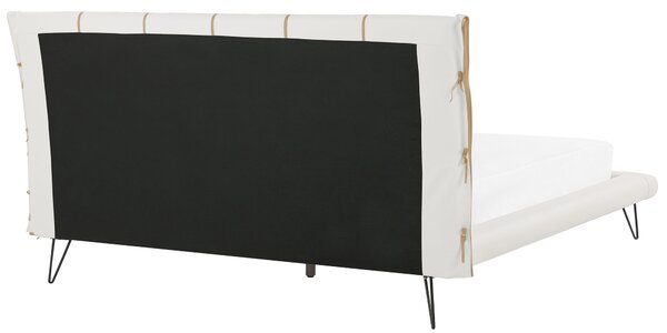 Postel Umělá kůže BETIN 180 x 200 cm Světle béžová