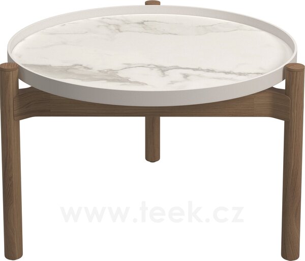 Gloster Odkládací stolek Sepal, Gloster, 64x60x41 cm, rám teak/hliník java, deska keramika dekor Emperor