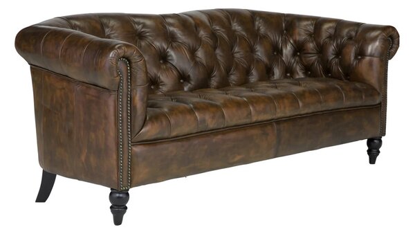 SOB Nábytek - Pohovka kůže Chesterfield IV 3místná hnědá - F0A00000867W