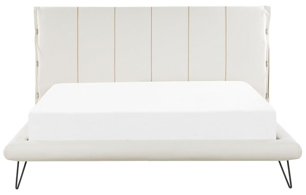 Postel Umělá kůže BETIN 180 x 200 cm Světle béžová