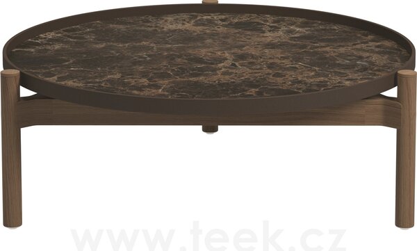 Gloster Konferenční stolek Sepal, Gloster, 87x83x31 cm, rám teak/hliník java, deska keramika dekor Emperor
