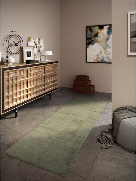 Zelený ručně tkaný vlněný běhoun 80x250 cm Charlotte – Villeroy&Boch