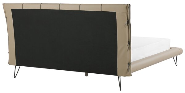 Postel Umělá kůže BETIN 180 x 200 cm Pískově béžová
