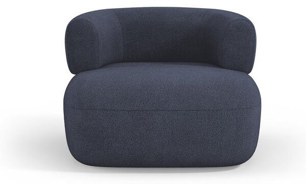 Tmavě modré křeslo z textilie bouclé Jenny – Micadoni Home
