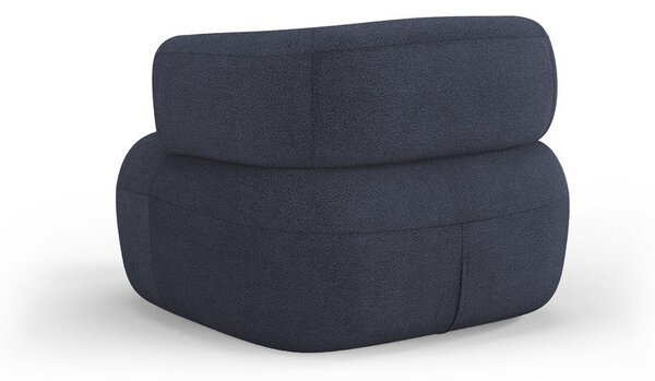 Tmavě modré křeslo z textilie bouclé Jenny – Micadoni Home