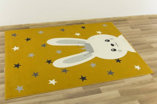 Dětský koberec Kids 533927/89955 Zajíček, hořčicový
