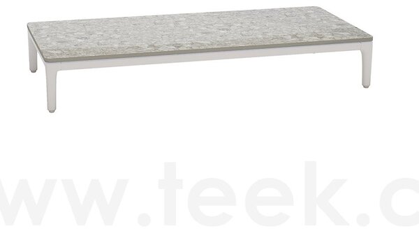 Manutti Konferenční stolek Zendo Sense, Manutti, obdélníkový 96x46x15 cm, rám hliník šedočerný lava, deska brushed teak
