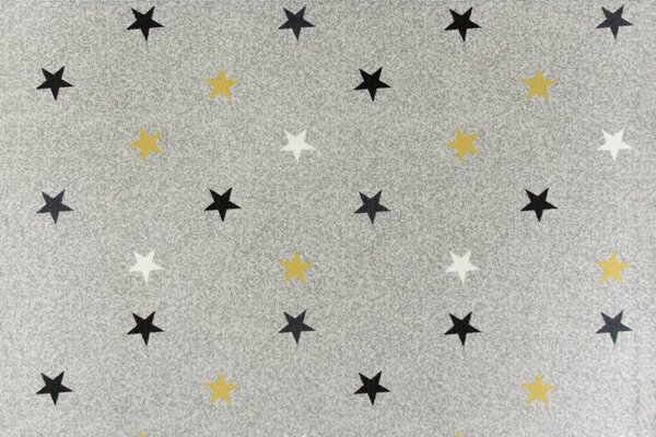 Dětský metrážový koberec Stars 09 mix šedý