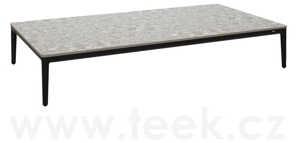 Manutti Konferenční stolek Zendo Sense, Manutti, obdélníkový 150x80x25 cm, rám hliník bílý white, deska brushed teak