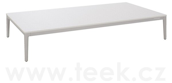 Manutti Konferenční stolek Zendo Sense, Manutti, obdélníkový 150x80x25 cm, rám hliník bílý white, deska brushed teak