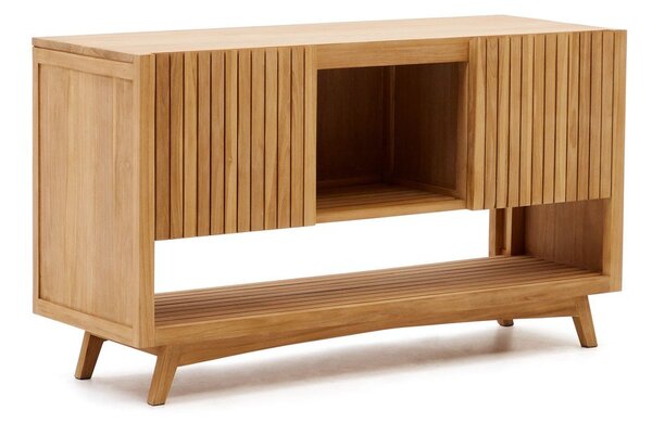 Nízká skříňka pod umyvadlo z teakového dřeva v přírodní barvě 140x80 cm Kuveni – Kave Home