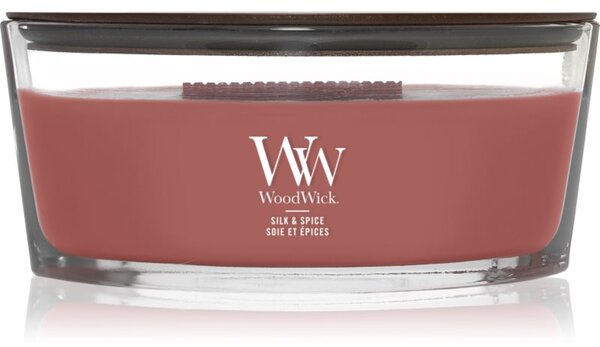 Woodwick Silk & Spice vonná svíčka s dřevěným knotem 453.6 g