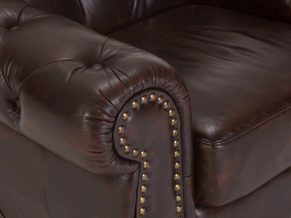 SOB Nábytek - Kožené křeslo hnědé Chesterfield III pravá kůže - F0A00000853W