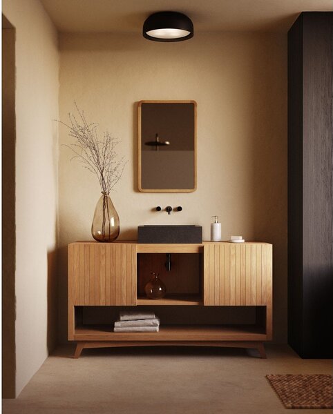 Nízká skříňka pod umyvadlo z teakového dřeva v přírodní barvě 140x80 cm Kuveni – Kave Home