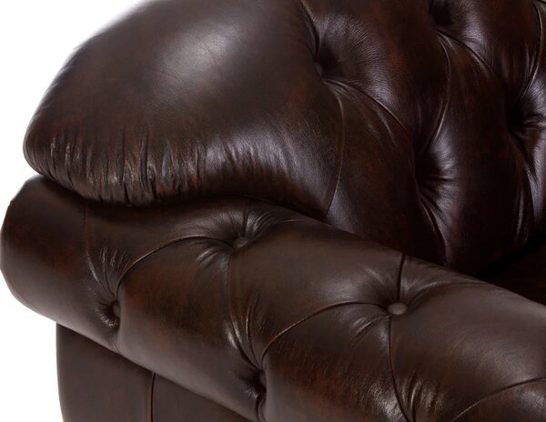 SOB Nábytek - Kožené křeslo hnědé Chesterfield III pravá kůže - F0A00000853W