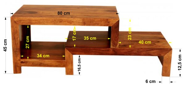 TV stolek 120x45x45 Tara z indického masivu palisandr