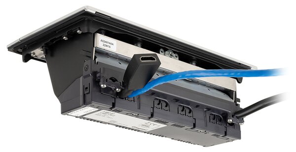 LEGRAND PopUp, 2x230V, 1x USB A/C, 1x RJ45, 1x HDMI, elektrická zásuvka, 492652 eloxovaný hliník