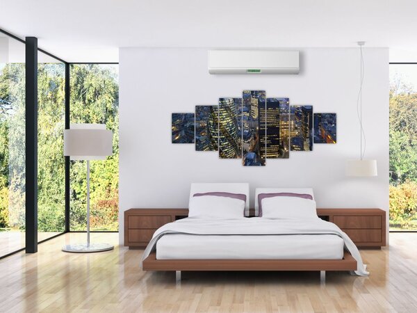 Obraz - Večerní panorama Londýna (210x100 cm)