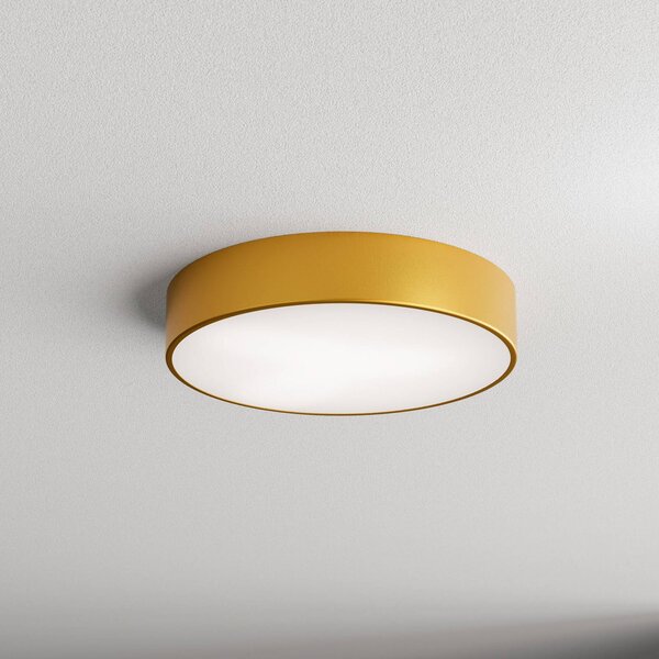 TEMAR LIGHTING Stropní světlo Cleo 400, zlaté, senzor, IP20, Ø 40 cm, kov, Mosaz / zlato, Obývací pokoj / jídelna, kov