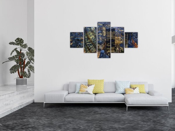 Obraz - Večerní panorama Londýna (125x70 cm)