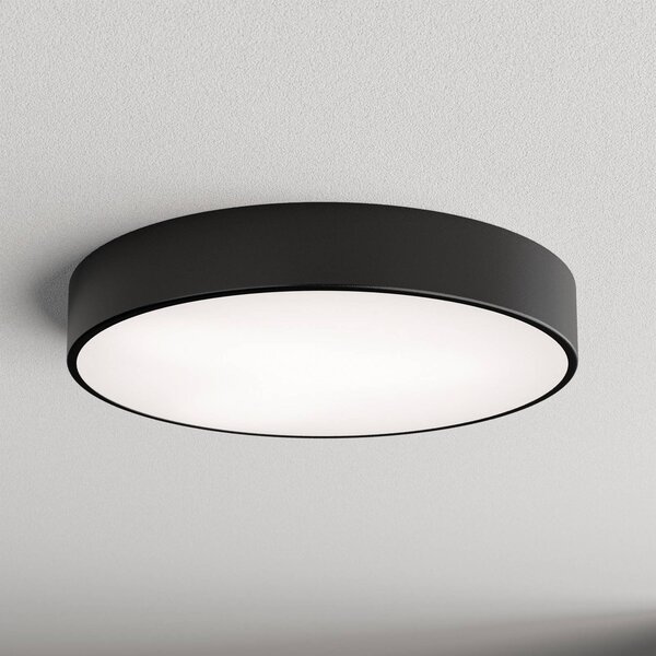 TEMAR LIGHTING Stropní světlo Cleo, Ø 50 cm, IP20, černá, kov, E27, stmívatelný, Černá, Obývací pokoj / jídelna, Moderní
