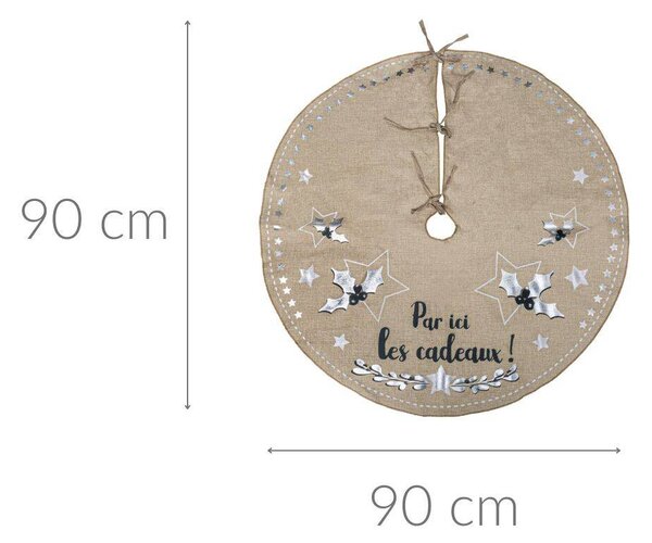 Koberec pod vánoční stromeček z juty, 90 cm