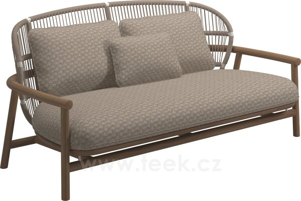 Gloster 2-místná pohovka s nízkou zádovou opěrkou Fern, Gloster, 170x88x79 cm, rám teak/hliník barva white, výplet lanko dekor Dune, sedáky kat. D barva dle vzorníku