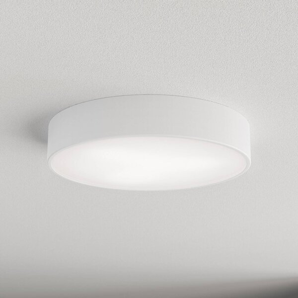 TEMAR LIGHTING Stropní světlo Cleo, Ø 40 cm, IP20, bílá, kov, E27, stmívatelný, Bílá / opál, Obývací pokoj / jídelna, Moderní