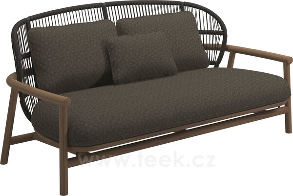 Gloster 2-místná pohovka s nízkou zádovou opěrkou Fern, Gloster, 170x88x79 cm, rám teak/hliník barva white, výplet lanko dekor Dune, sedáky kat. D barva dle vzorníku