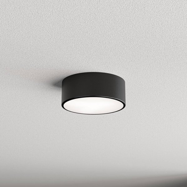 TEMAR LIGHTING Stropní světlo Cleo, Ø 20 cm, IP20, černá, kov, E27, stmívatelný, Černá, Obývací pokoj / jídelna, Moderní