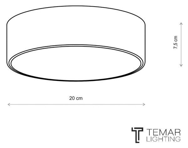 TEMAR LIGHTING Stropní světlo Cleo, Ø 20 cm, IP20, černá, kov, E27, stmívatelný, Černá, Obývací pokoj / jídelna, Moderní
