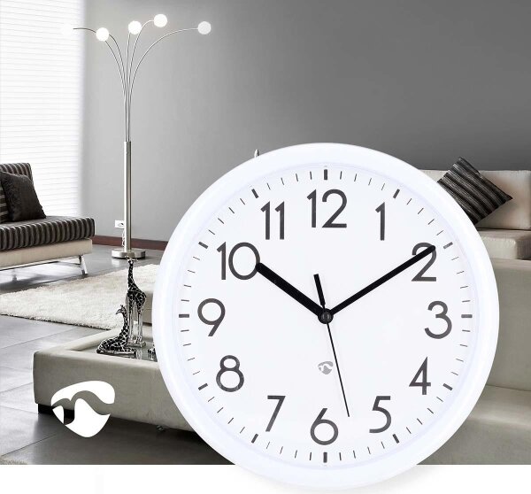 Nedis CLWA105WT - Nástěnné hodiny pr. 22 cm 1xAA bílá
