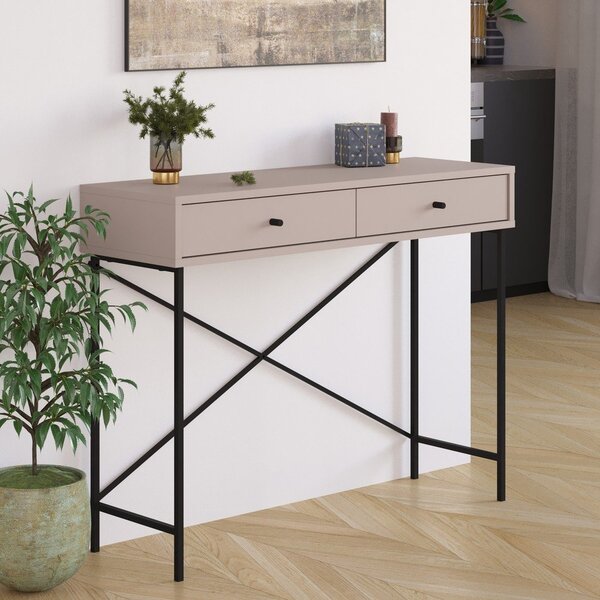 Šedobéžový konzolový stolek 35x110 cm Titan – Marckeric