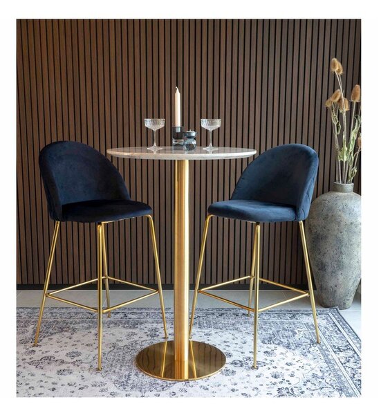 Kulatý barový stůl s deskou v dekoru mramoru ø 70 cm Bolzano – House Nordic