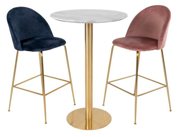 Kulatý barový stůl s deskou v dekoru mramoru ø 70 cm Bolzano – House Nordic