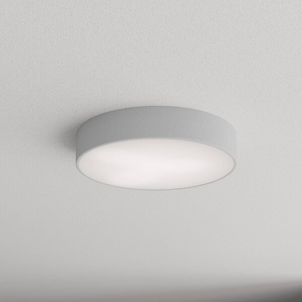 TEMAR LIGHTING Stropní světlo Cleo 400, Ø 40 cm šedá, stmívatelný, Hliník / šedá / zinek, Obývací pokoj / jídelna, kov, Moderní