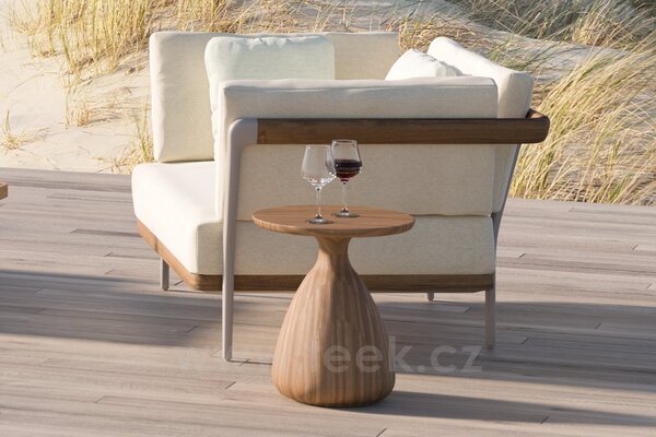 Manutti Teakový stoleček Tsuki, Manutti, kulatý dia 40 x V 45 cm, teak