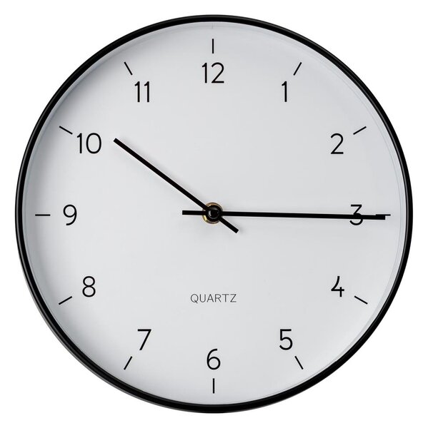 Nástěnné hodiny pr. 25 cm 1xAA černá/bílá