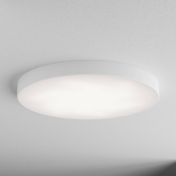 TEMAR LIGHTING Stropní svítidlo Cleo, Ø 78 cm, IP20, bílé, kov, E27, stmívatelný, Bílá / opál, Obývací pokoj / jídelna, Moderní