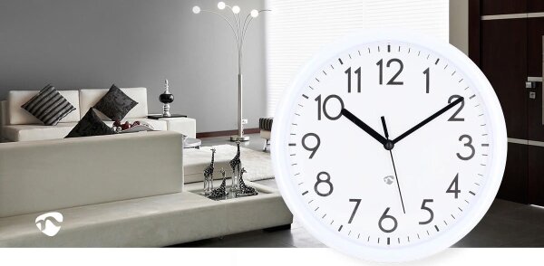 Nedis CLWA105WT - Nástěnné hodiny pr. 22 cm 1xAA bílá