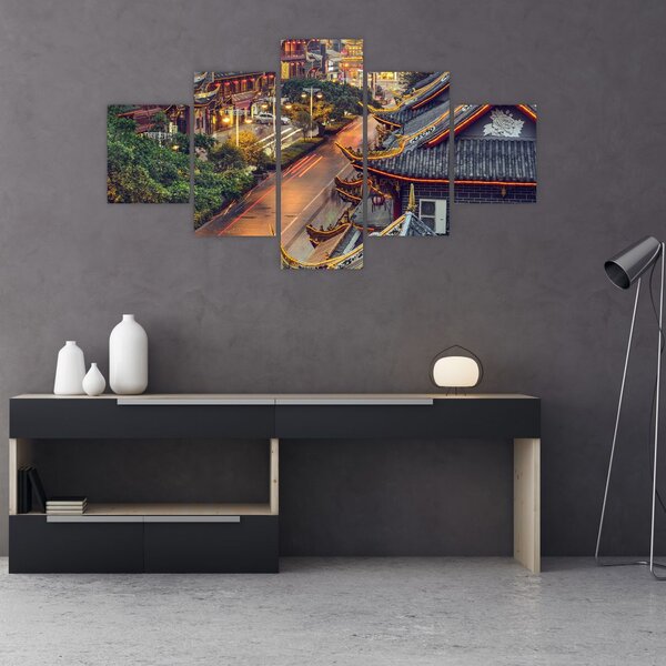 Obraz - Qintai Road, Čcheng-tu, Čína (125x70 cm)
