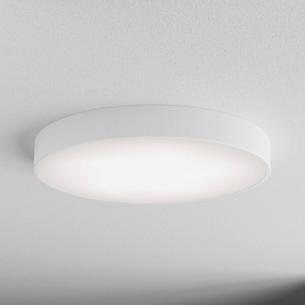 TEMAR LIGHTING Stropní svítidlo Cleo, Ø 60 cm, IP20, bílé, kov, E27, stmívatelný, Bílá / opál, Obývací pokoj / jídelna, Moderní