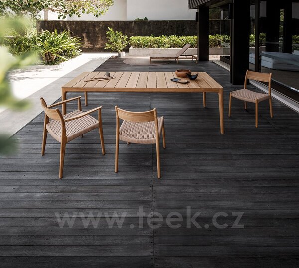 Gloster Teaková jídelní židle Lima, Gloster, rám teak, výplet umělý ratan barva wheat, bez sedáku