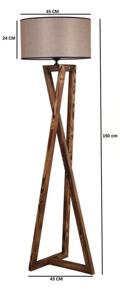 Hnědá stojací lampa s textilním stínidlem (výška 149 cm) Maçka – Opviq lights