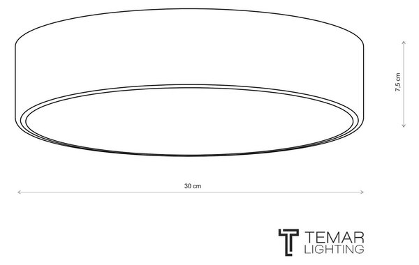 TEMAR LIGHTING Stropní světlo Cleo 300, Ø 30 cm šedá, stmívatelný, Hliník / šedá / zinek, Obývací pokoj / jídelna, kov, Moderní