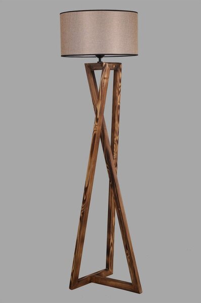 Hnědá stojací lampa s textilním stínidlem (výška 149 cm) Maçka – Opviq lights
