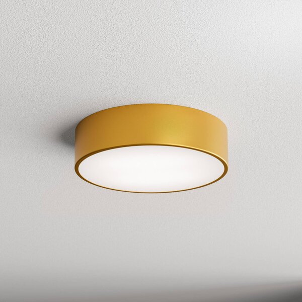TEMAR LIGHTING Stropní světlo Cleo 300, zlaté, senzor, IP20, Ø 30 cm, kov, Mosaz / zlato, Obývací pokoj / jídelna, kov