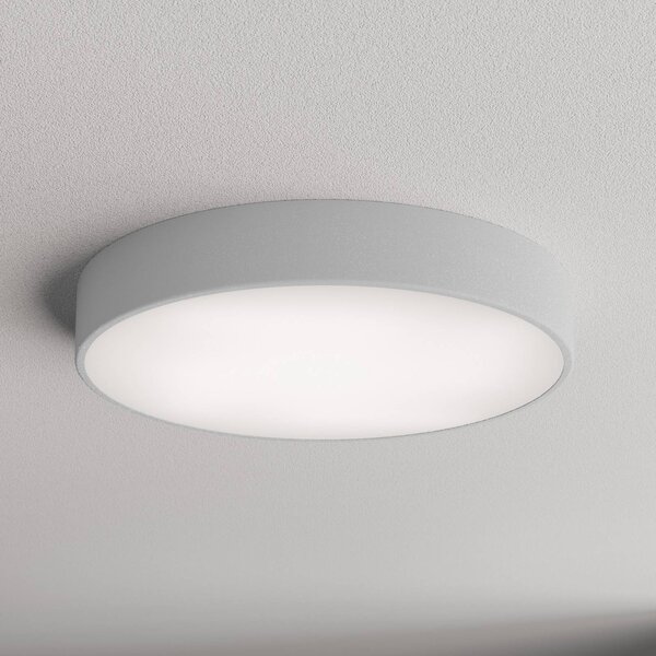 TEMAR LIGHTING Stropní světlo Cleo 500, Ø 50 cm šedá, stmívatelný, Hliník / šedá / zinek, Obývací pokoj / jídelna, kov, Moderní