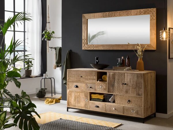 Sob nábytek - Dřevěné zrcadlo 147 cm Leo masiv mango - F0A00000832W