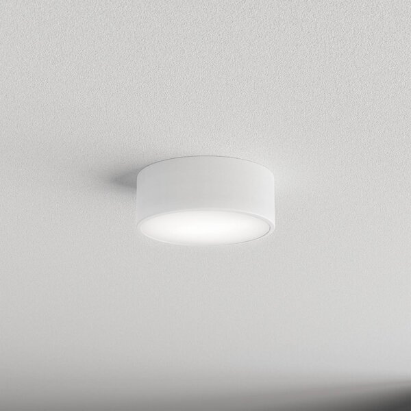 TEMAR LIGHTING Stropní světlo Cleo, Ø 20 cm, IP20, bílá, kov, E27, stmívatelný, Bílá / opál, Obývací pokoj / jídelna, Moderní